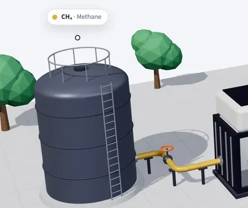 Methane storage tank feeding the HyPlasma unit