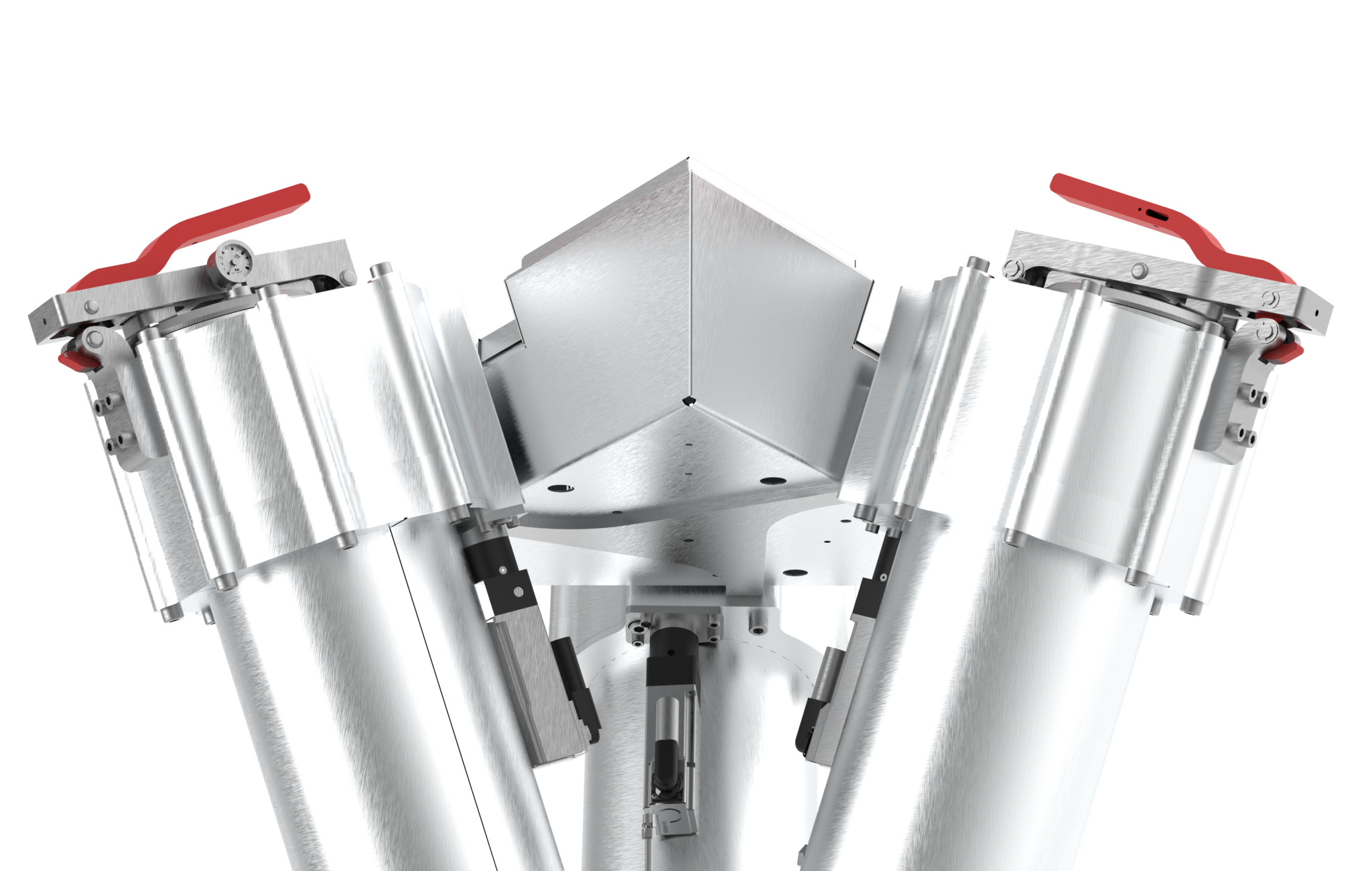 3D render of the Plenesys 100 kW three-phase plasma torch
